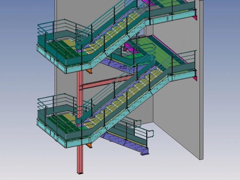 Schema technique parking escaliers