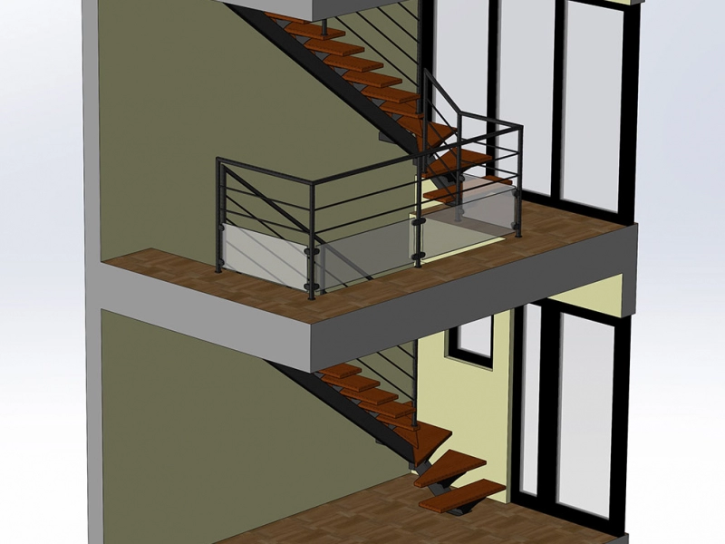 Maquette d'escaliers dans une maison