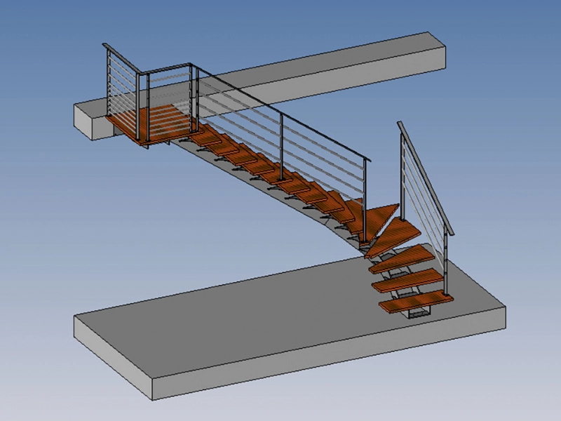 Vue isométrique escalier