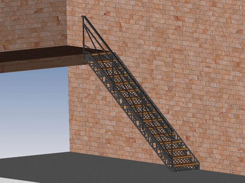 Maquette d'un escalier style industriel en métal