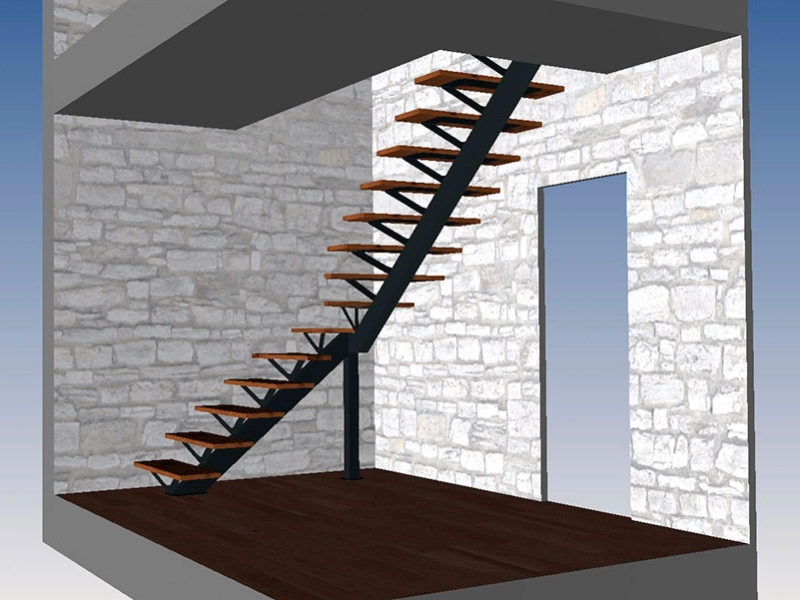 Maquette d'un escalier d'angle