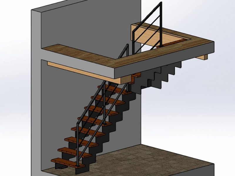 Maquette d'un escalier dans une maison