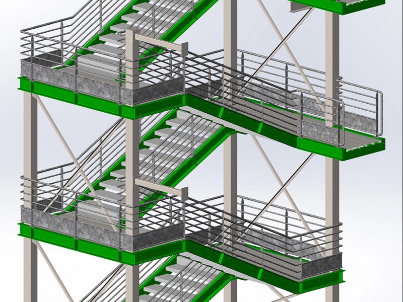 Cage escalier parking souterrain
